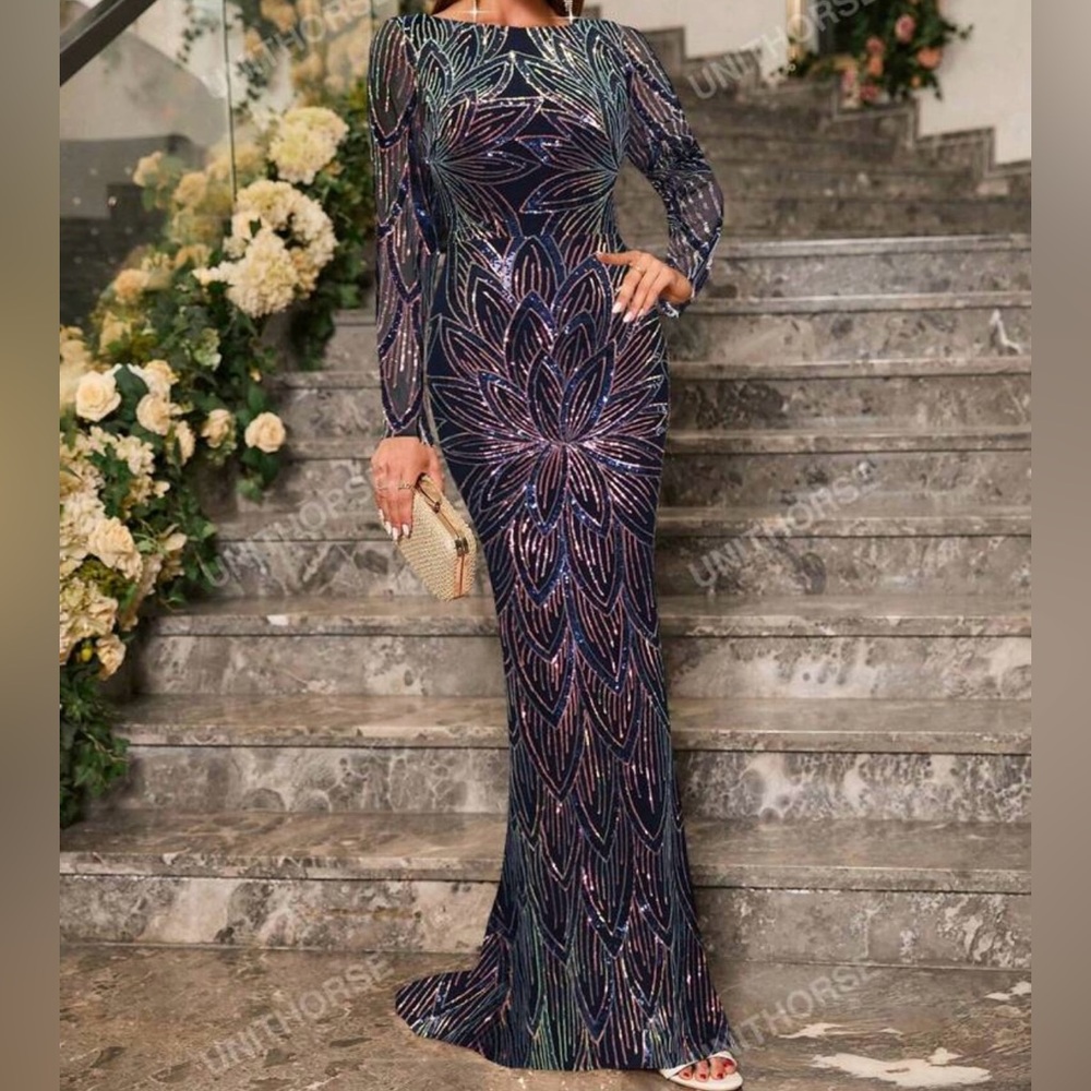 Mermaid Hem Sequin Formal Dress